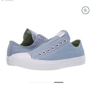 light blue converse slip on